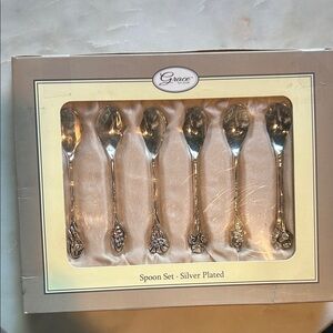 Grace Silver Plated Ornate Spoon Set